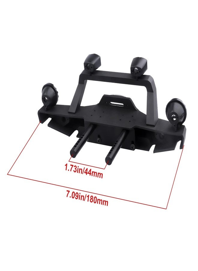 FriHobby 1/10 RC Crawler Front Bumper Mounts Set Metal w/Winch & 5mm LED White Lights for TRX-4 Axial SCX10 II 90046 SCX10 III AXI03007 Redcat Gen 7 - Image 2